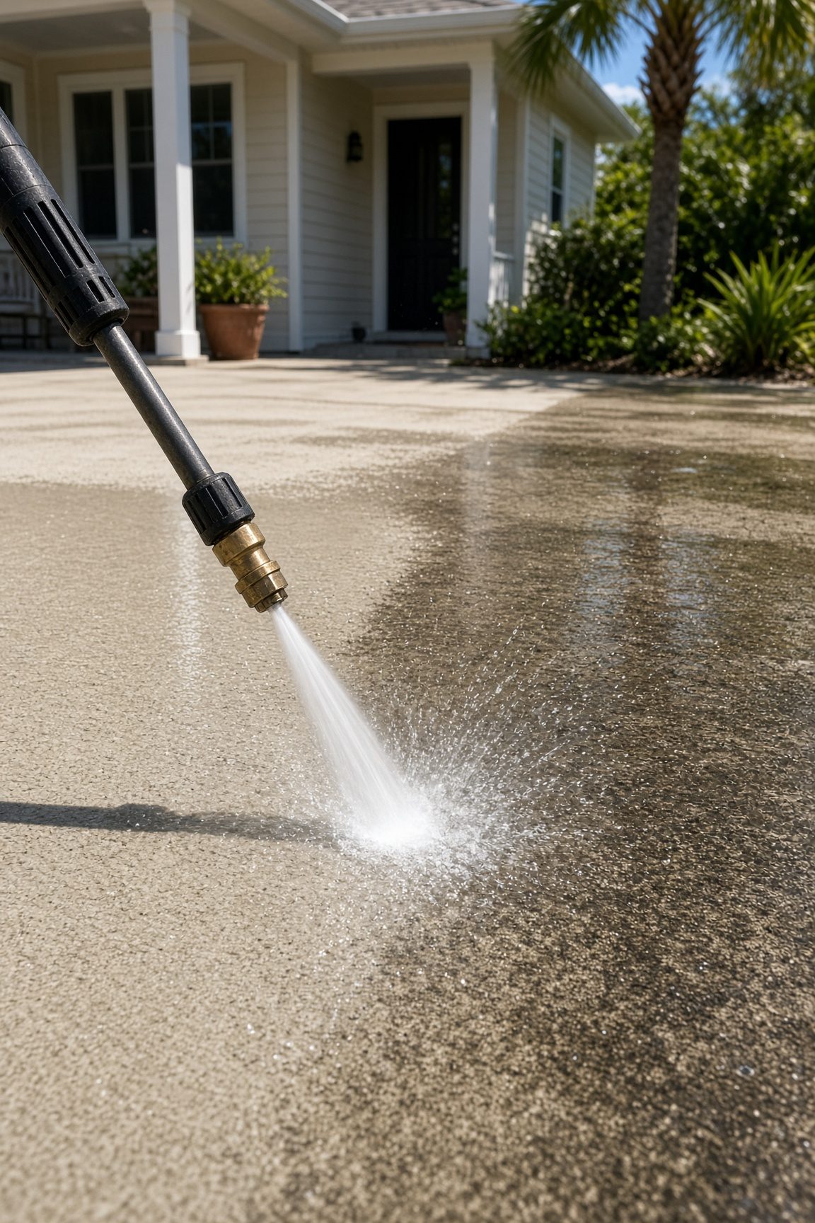 Driveway pressure washing, Sanford
